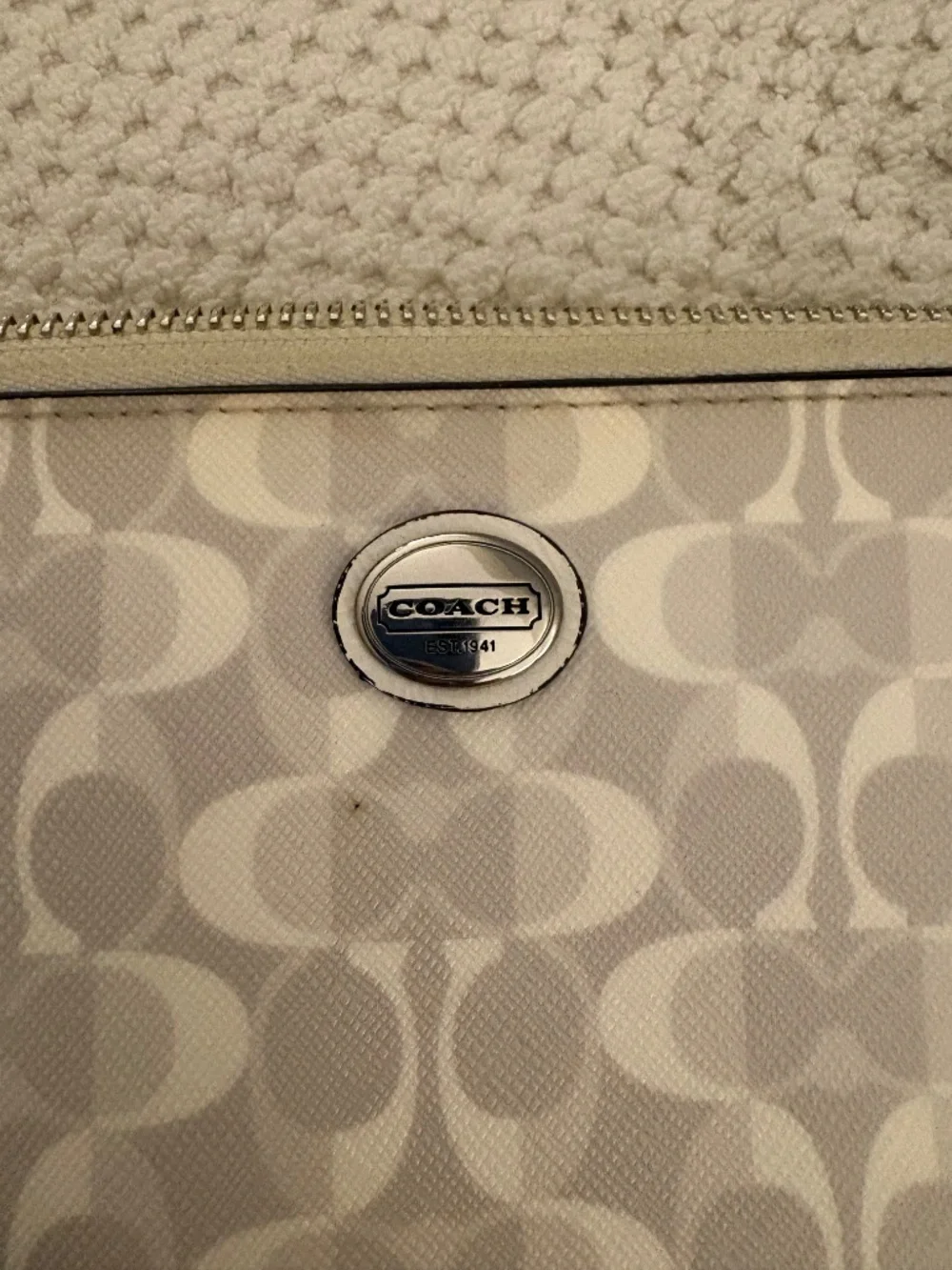 Coach Bags Signature Canvas Large Corner Zip Wristlet